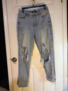 Hollister Light Blue Distressed Boyfriend Jeans